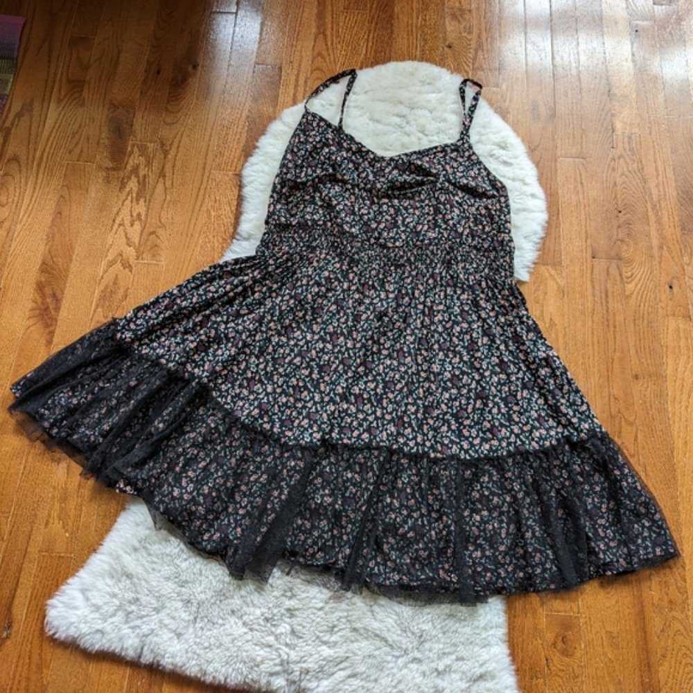 Torrid black floral print cami mini dress 2 - Picture 5 of 13